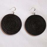 Large Disc Woven Earrings