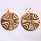 Large Disc Woven Earrings