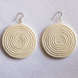 Large Disc Woven Earrings