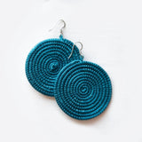 Large Disc Woven Earrings