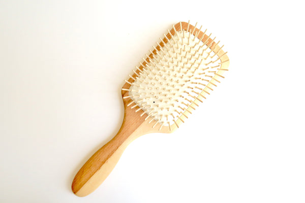 Square Wooden Paddle Hairbrush (Vegan)