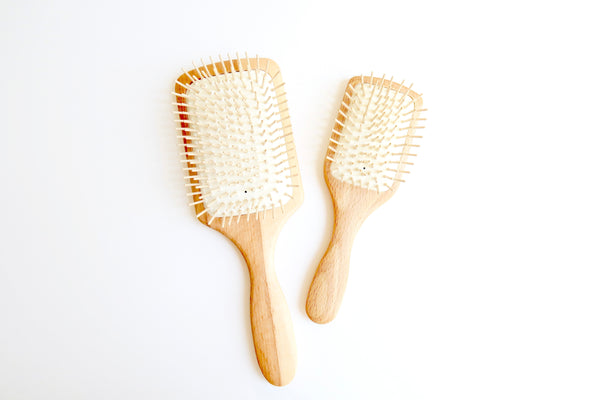 Square Wooden Paddle Hairbrush (Vegan)